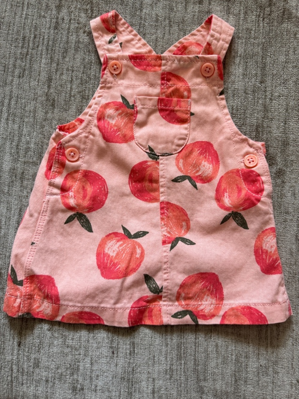 Carter's Pink Peach-Print Toddler Pinafore overall skirt